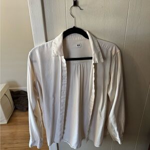 Uniqlo Cream Button-Front Shirt